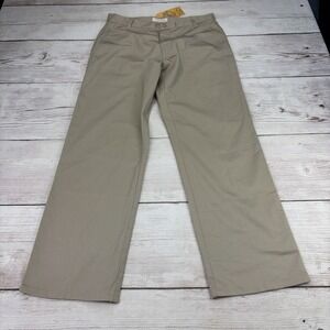 New Denver Hayes Men's 32x30 Khaki Flat Front Dress Pants Slacks Business Casual